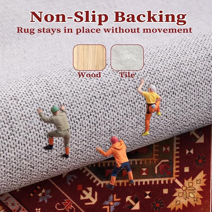 SERISSA 6x9 Washable Non Slip Boho Area Rug - Image 5