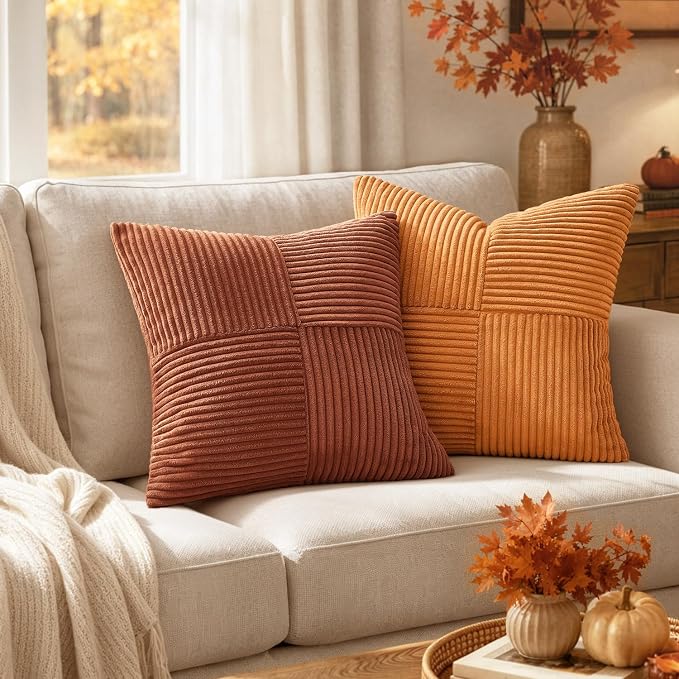 MIULEE Fall Rust Decorative Lumbar Throw Pillow Covers 12x20 Inch 2 Pack | Boho - Image 3
