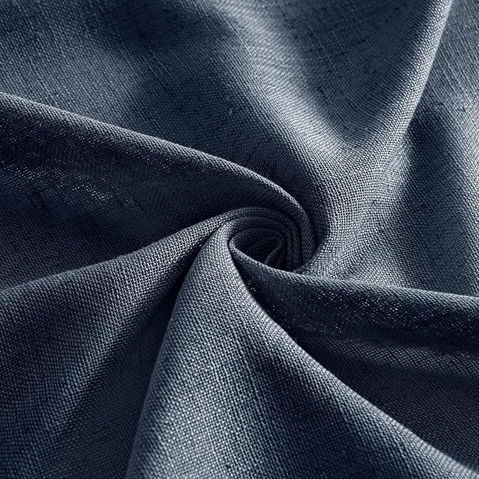 MIULEE Navy Blue Linen Curtains 52x84 Inch 2 Panels - Image 8