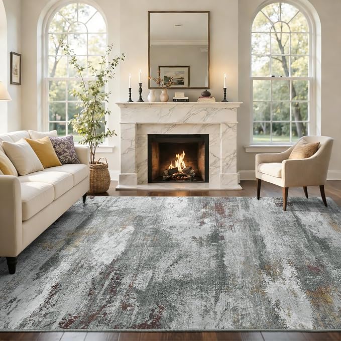 4x6 Ft Abstract Area Rugs for Living Room, Soft Non-Slip Modern Washable Rugs - Image 3