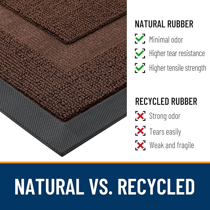 OLANLY Half Circle Front Door Mat Outside 47x23 All-Season Rubber Doormat | - Image 3