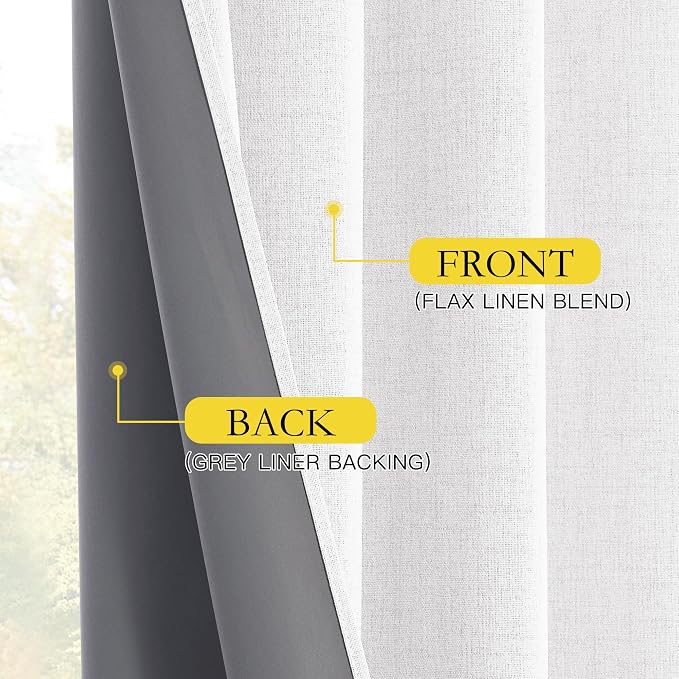 NICETOWN Linen 100% Blackout Nursery Curtains, Thermal Insulated & Noise - Image 6