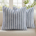 decorUhome Fall Faux Fur Throw Pillow Covers 18x18 Set of 2 Grey White | by decorUhome