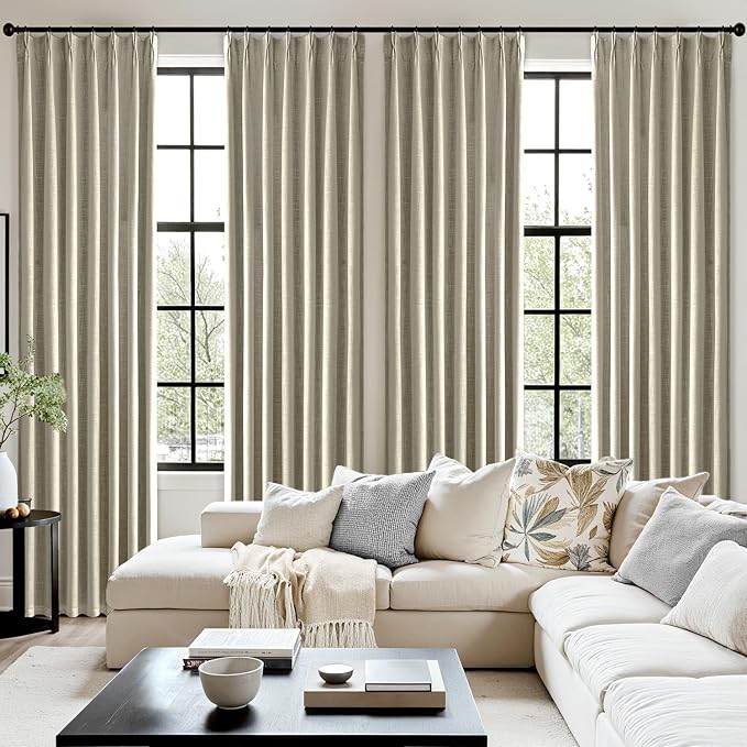 MIULEE Burlywood Birch Pinch Pleated 100% Blackout Curtains 40x108 Inches | - Image 7