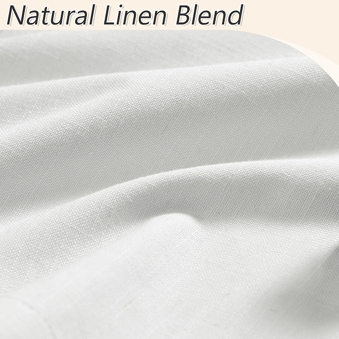 White 100% Blackout Linen Curtains 52 Inch Wide by 88 Inch - Image 4