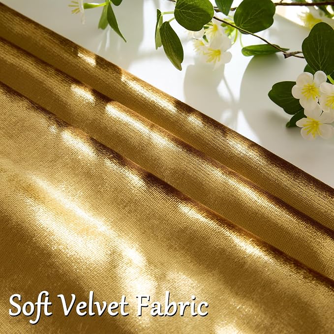 GIGIZAZA Gold Velvet Pillow Covers 18x18 Decorative Pillows Pack of 2 | Throw - Image 3