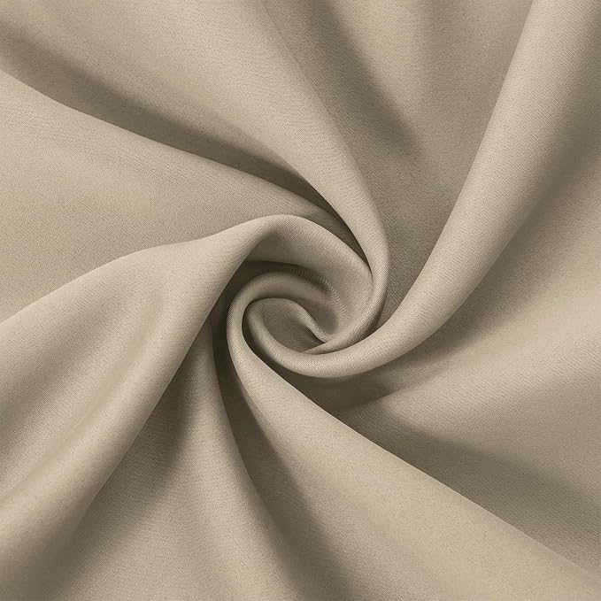 Beige Thermal Blackout Curtains/52 x 95 Inch/Set of 2 Panels Room Darkening - Image 5