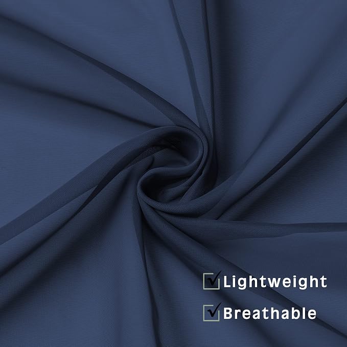 Navy Blue Sheer Curtains 72 Inches Long 2 Panels, Transparent Voile Sheer - Image 6