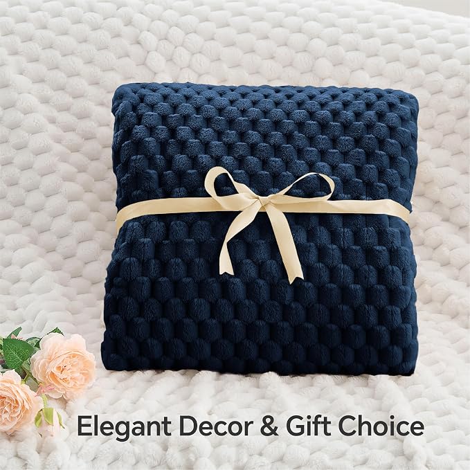 BEDELITE Navy Throw Blanket for Couch, Soft Cozy Gifts for Women, 50 * 60 | 3D - Image 4