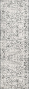 2x6 Washable Runner Rug：Modern Abstract Soft Carpet Black Grey | by FXRHLP