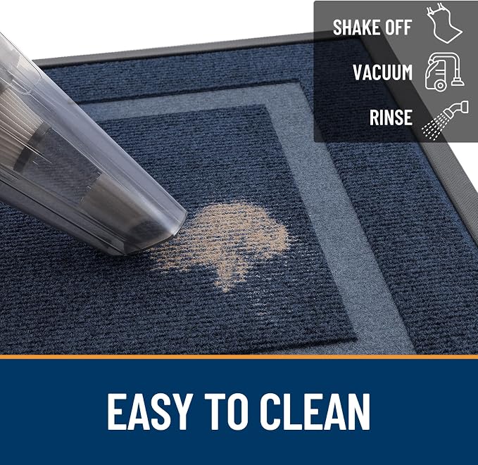 OLANLY Front Door Mat Outside 59x40, All-Season Heavy-Duty Rubber Doormat | Blue - Image 6