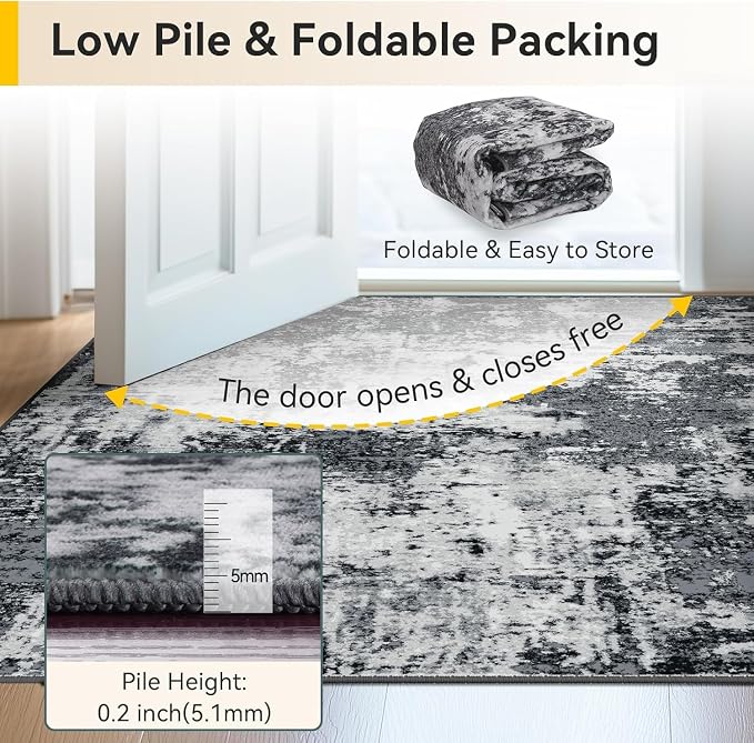 RELEANY Washable 6'x8' Abstract Area Rug - Image 8