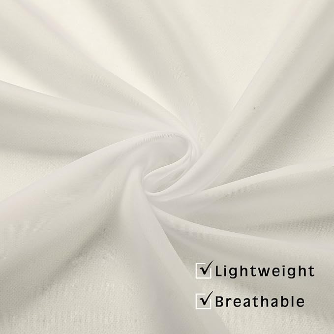 Sheer Curtains Ivory 45 inches Long Kitchen Curtains, Rod Pocket Clean Selvedge - Image 4