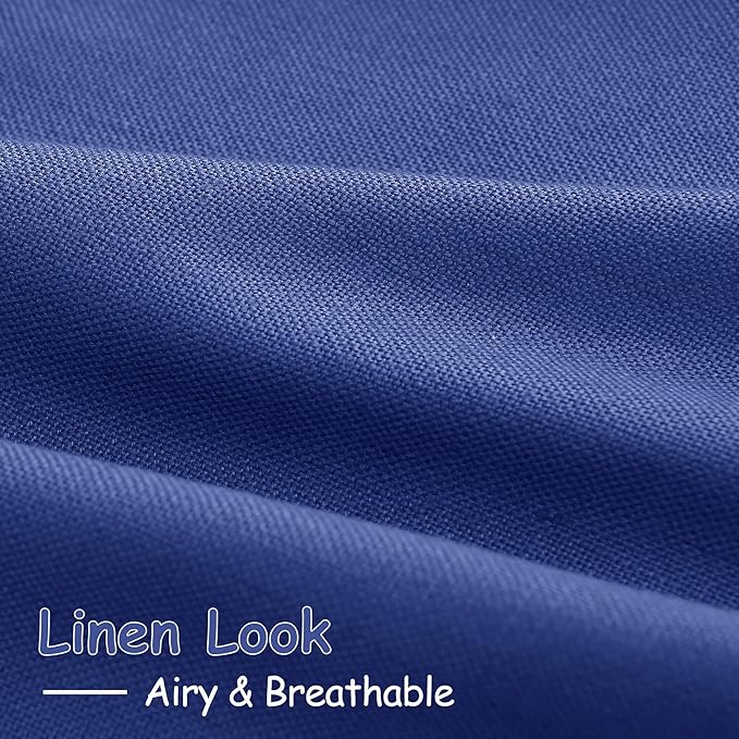 Classic Blue Linen Curtains 72 Inch Length - Image 5