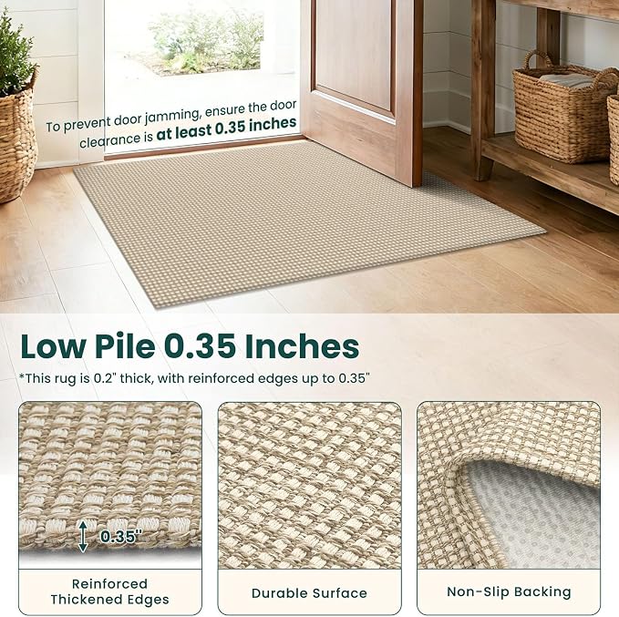 KOZYFLY Indoor Door Mat 2x3 ft Small Area Rugs Washable Front Door Mat Non Slip - Image 4