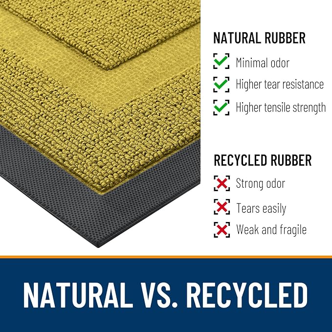 OLANLY Front Door Mat Outside 29.5x17, All-Season Heavy-Duty Rubber Doormat | - Image 4