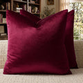 GIGIZAZA Burgundy Velvet Pillow Covers 18x18 Decorative Pillows Pack of 2 | Red by GIGIZAZAFocusingonhomedecoration