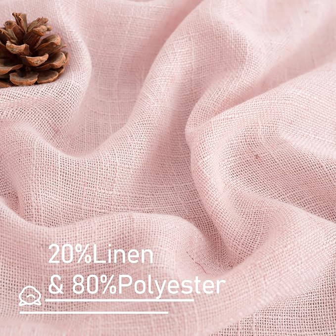 Linen Curtains for Living Room 84 inch Length 2 Panels, 52 x 84 Inch | Light - Image 2