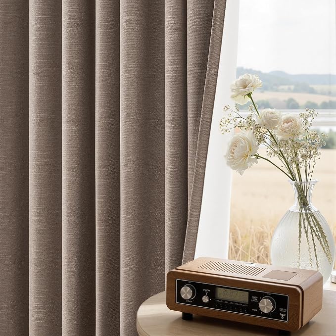 Topfinel Dark Flax Blackout Curtains 120 Inches Long - Image 5