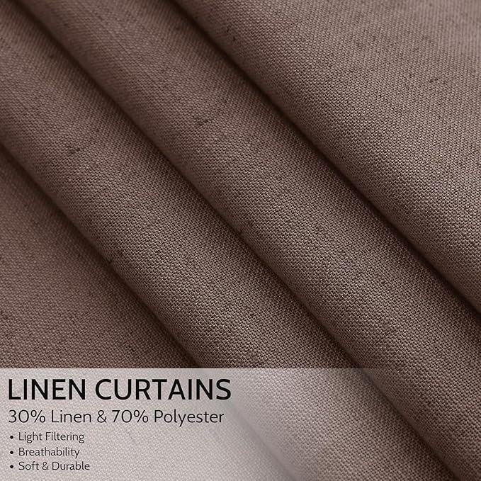 Cappuccino Linen Curtains 80 Inch Length - Image 4