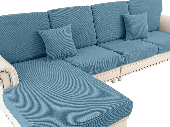LA MEACK Couch Cushion Cover Seat Cushion Cover Stretch Armchair Cover Separate by LA+MEACK