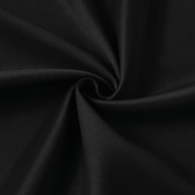 Black Curtains Blackout 108 Inches Long, Luxury Faux Silk Polyester Pinch - Image 7