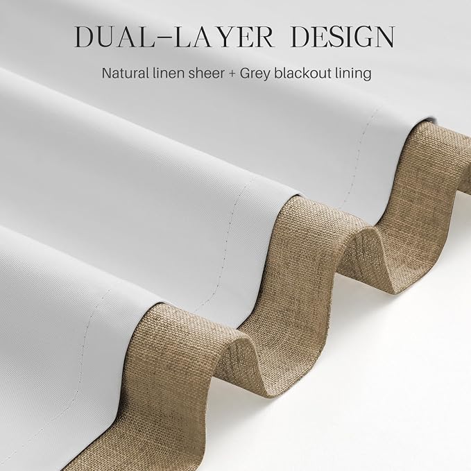 AUSSPVOCT Pinch Pleated 95 Inch Linen Curtains 100% Blackout - Image 5