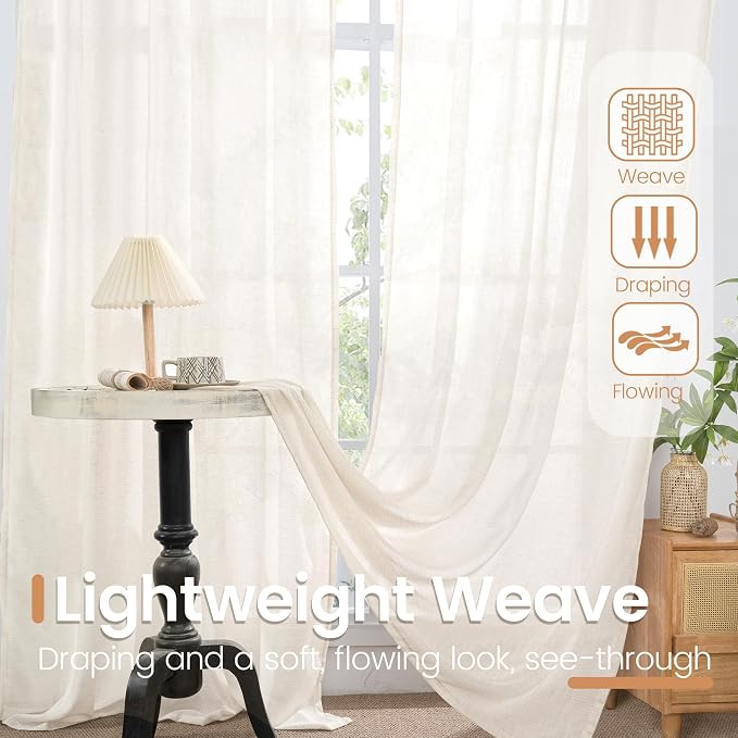 BGment Linen Curtains 42X40 Inch Length - Image 5