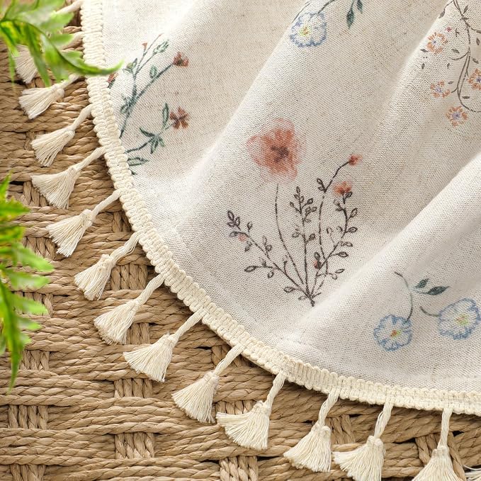 Boho Floral 100% Blackout Curtains 2 Panels 42" W x 63" L | Farmhouse Vintage - Image 4