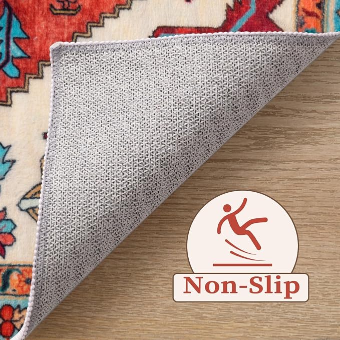 SERISSA 3x5 Washable Non Slip Boho Area Rug - Image 3