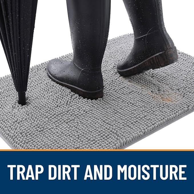 OLANLY Dog Door Mat for Muddy Paws 40x32, Super Absorbent Chenille Mud Mat | - Image 2