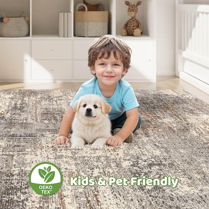 LOONGRUG 12x15 Area Rug Washable Large Neutral Modern Living Room Rugs | - Image 7