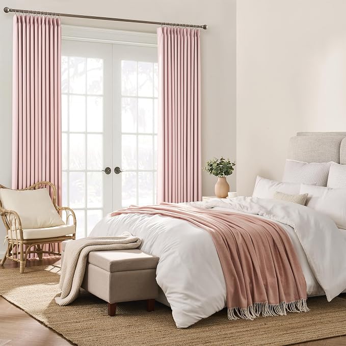 Baby Pink Room Darkening Curtains, Pinch Pleat - Image 4