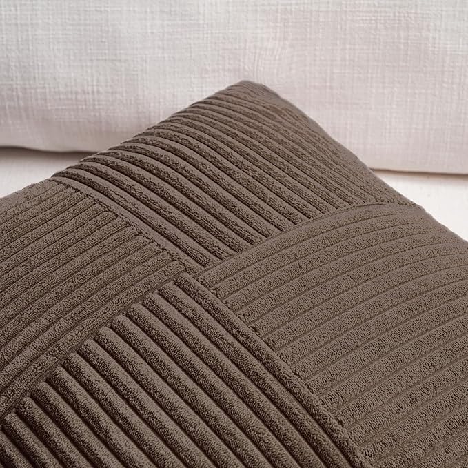 Fancy Homi 2 Packs Dark Brown Lumbar Decorative Throw Pillow Covers 20x28 Inch - Image 3