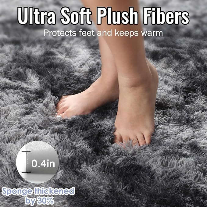 Abstract Shaggy Area Rug 6x9 Feet, Plush Fluffy Rugs - Image 2