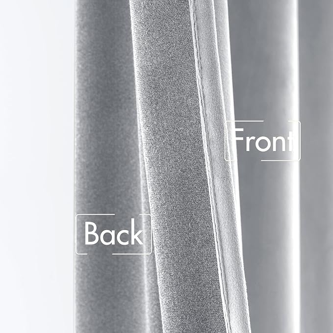 MIULEE Greyish White Velvet Blackout Curtains 52x84 inches 2 Panels | Luxury - Image 6