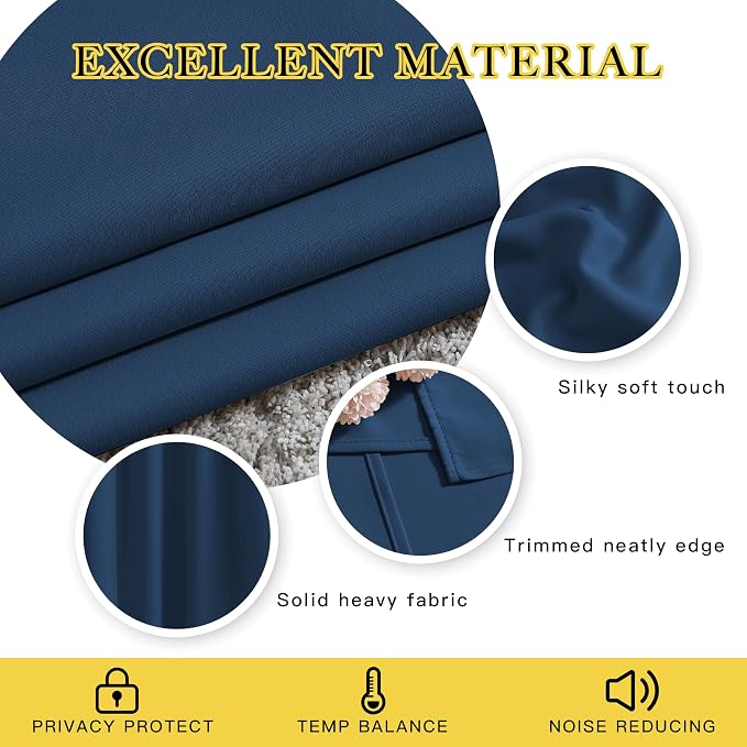 NICETOWN Blackout Window Curtains 72 inches Long, Thermal Insulated Grommet - Image 3