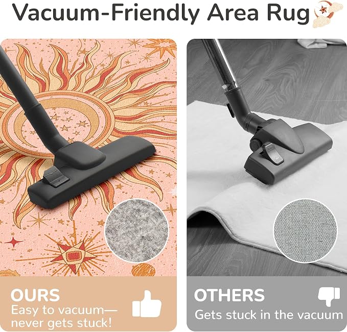 Vacuum-Friendly, Round 6ft Washable Area Rug - Image 4