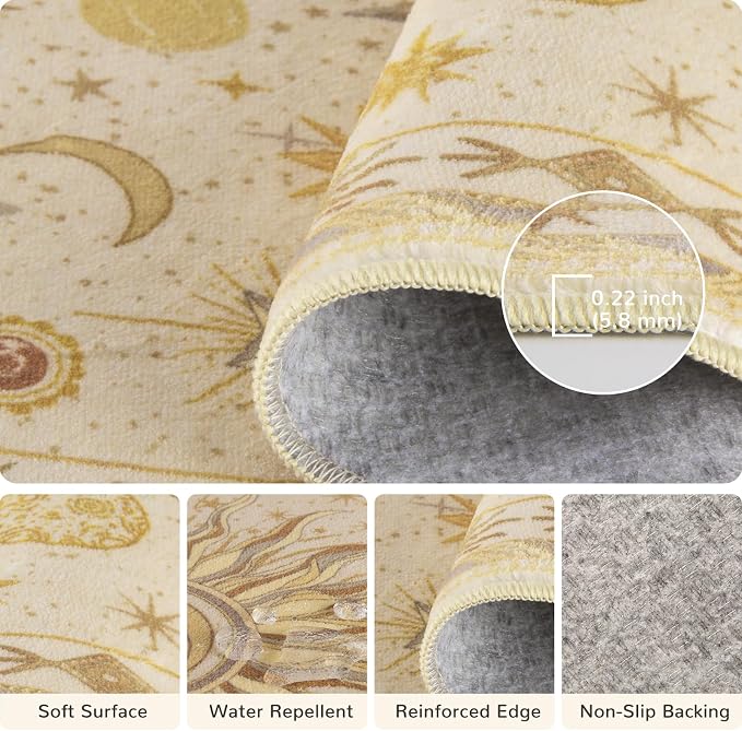 Vacuum-Friendly, 8x10 Washable Area Rug - Image 3