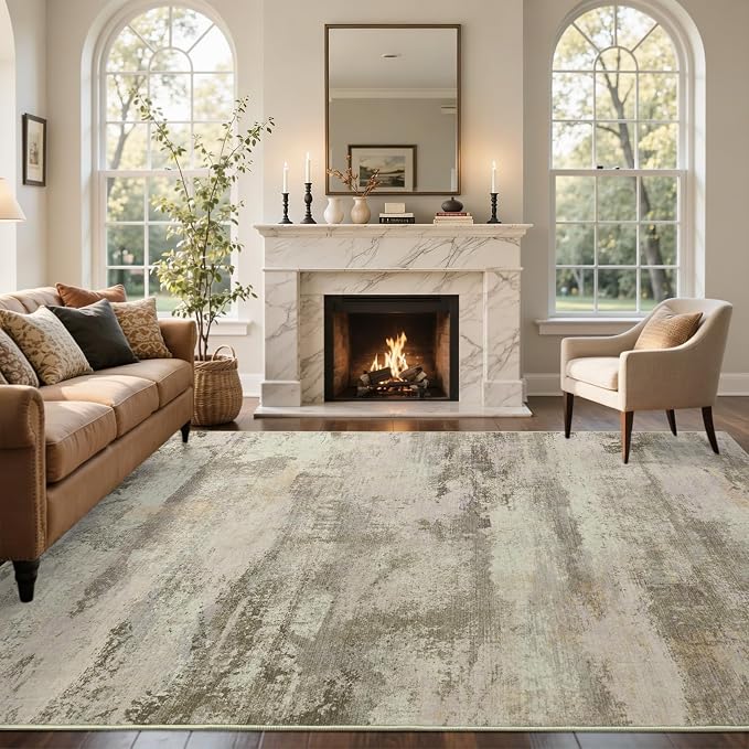 5x7 Ft Abstract Area Rugs for Living Room, Soft Non-Slip Modern Washable Rugs - Image 2