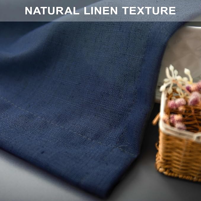 Navy Curtains 96 Inches Long for Kids Room 2 Panel Back Tab Pocket Drape Soft - Image 7