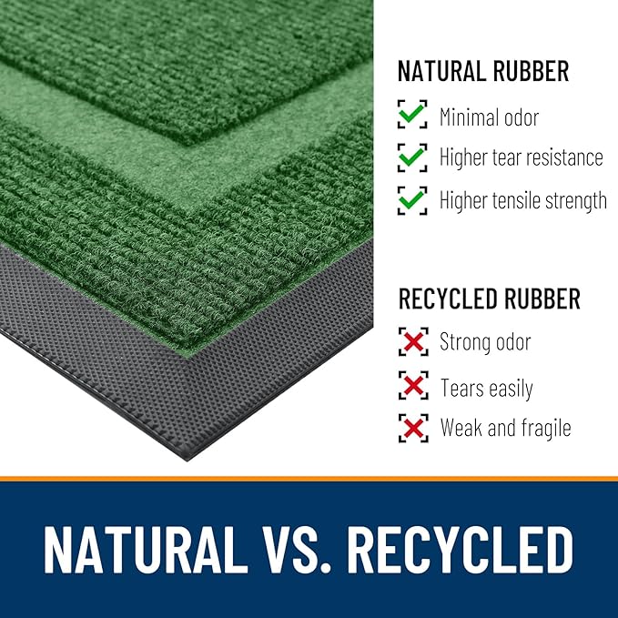 OLANLY Front Door Mat Outside 47x30, All-Season Heavy-Duty Rubber Doormat | - Image 4