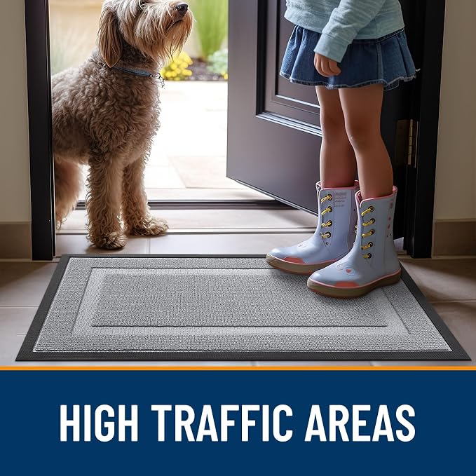 OLANLY Front Door Mat Outside 71x23, All-Season Heavy-Duty Rubber Doormat | - Image 6