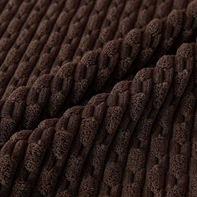 Set of 4 Dark Brown Decorative Throw Pillow Covers 20x20 Inch Corduroy Pillow - Image 4