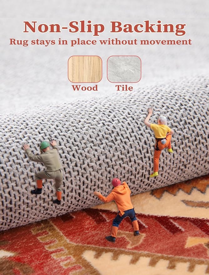 SERISSA 2x5 Washable Non Slip Boho Runner Rug - Image 5
