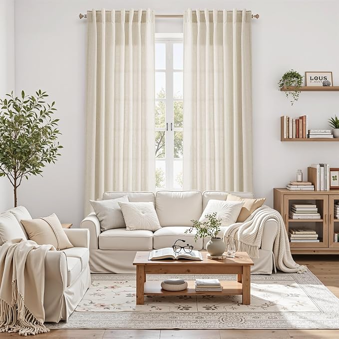 Birch Beige Linen 112 Inch Curtains - Image 6