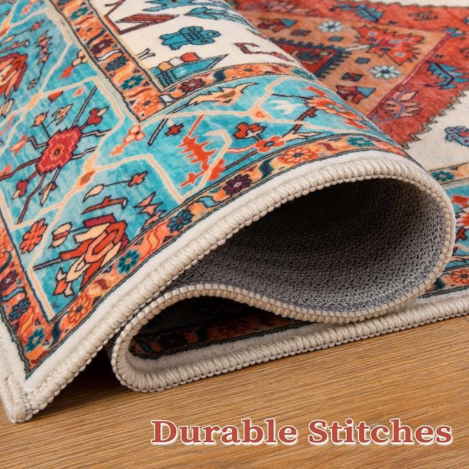 SERISSA 3x5 Washable Non Slip Boho Area Rug - Image 8