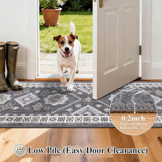 HEBE Boho Kitchen Mats for Floor 24''x72'', Non Slip Washable Runner Rug | - Image 4