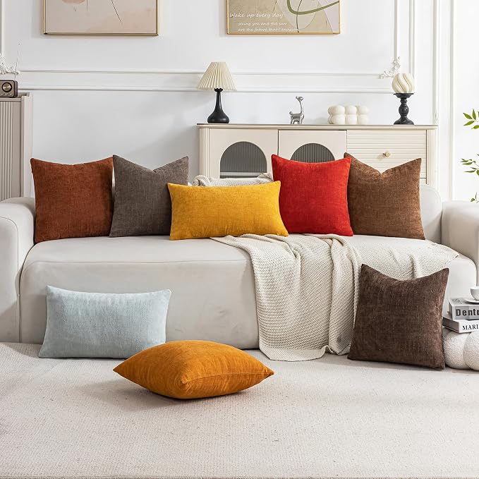 Set of 4 Soft Textured Decorative Throw Pillow Covers 24x24 Inch Cozy Farmhouse - Image 2