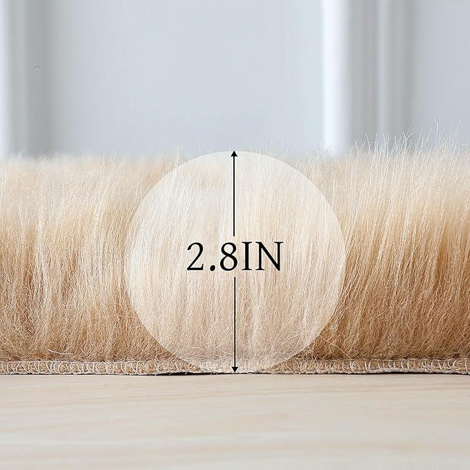 linmopm Faux Fur Sheepskin Rug, 2x3 ft | Shag Fluffy Fuzzy, High-Density Cushion - Image 2